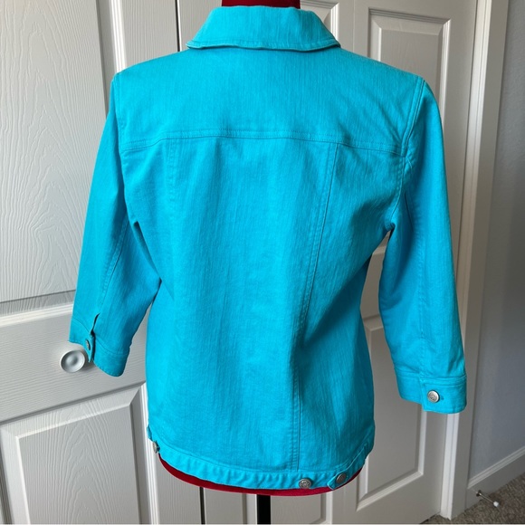 Denim & Co. 3/4 sleeve colored denim Jean jacket - Picture 5 of 10